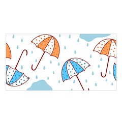 Rain Umbrella Pattern Water Satin Shawl 45  X 80 