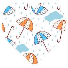 Rain Umbrella Pattern Water Wooden Puzzle Heart by Maspions