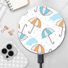 Rain Umbrella Pattern Water Wireless Fast Charger(white)