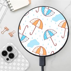 Rain Umbrella Pattern Water Wireless Fast Charger(black)