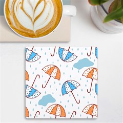 Rain Umbrella Pattern Water Uv Print Square Tile Coaster 