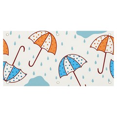 Rain Umbrella Pattern Water Banner And Sign 6  X 3  by Maspions