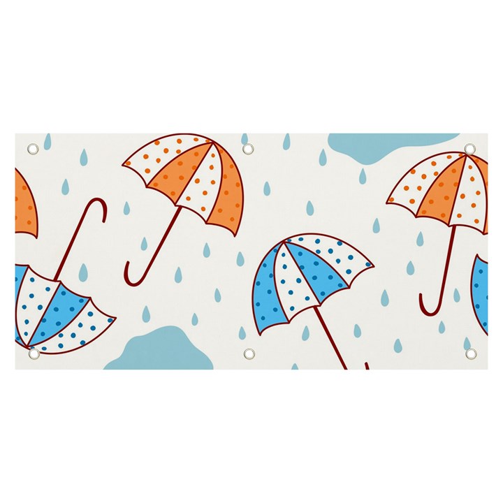 Rain Umbrella Pattern Water Banner and Sign 6  x 3 