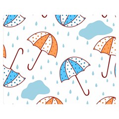 Rain Umbrella Pattern Water Premium Plush Fleece Blanket (medium)