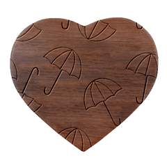 Rain Umbrella Pattern Water Heart Wood Jewelry Box