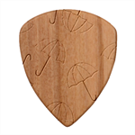 Rain Umbrella Pattern Water Wood Guitar Pick (Set of 10) Front