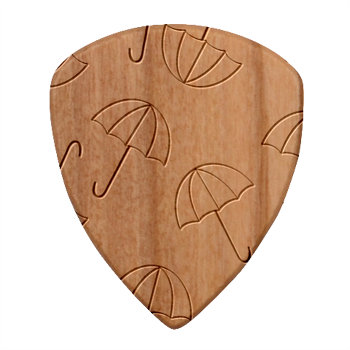 Rain Umbrella Pattern Water Wood Guitar Pick (Set of 10)