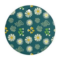 Drawing Flowers Meadow White Ornament (round) by Maspions