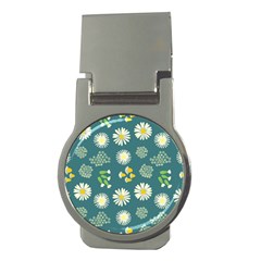 Drawing Flowers Meadow White Money Clips (round)  by Maspions