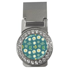 Drawing Flowers Meadow White Money Clips (cz)  by Maspions