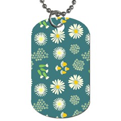 Drawing Flowers Meadow White Dog Tag (two Sides) by Maspions