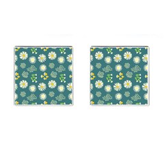 Drawing Flowers Meadow White Cufflinks (square) by Maspions