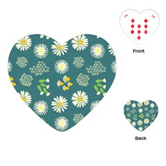 Drawing Flowers Meadow White Playing Cards Single Design (heart) by Maspions