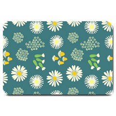 Drawing Flowers Meadow White Large Doormat by Maspions