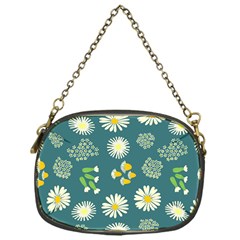 Drawing Flowers Meadow White Chain Purse (one Side)