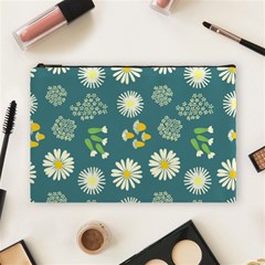 Drawing Flowers Meadow White Cosmetic Bag (large)