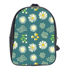 Drawing Flowers Meadow White School Bag (large)