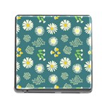 Drawing Flowers Meadow White Memory Card Reader (Square 5 Slot) Front