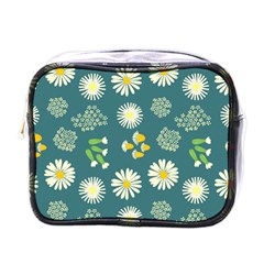 Drawing Flowers Meadow White Mini Toiletries Bag (one Side)