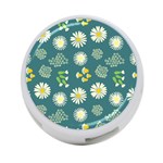 Drawing Flowers Meadow White 4-Port USB Hub (One Side) Front