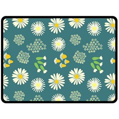 Drawing Flowers Meadow White Fleece Blanket (large) by Maspions