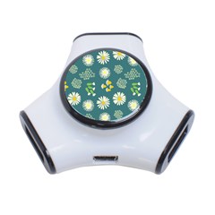 Drawing Flowers Meadow White 3-port Usb Hub by Maspions