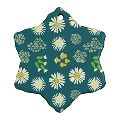 Drawing Flowers Meadow White Ornament (snowflake) by Maspions