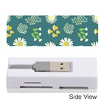 Drawing Flowers Meadow White Memory Card Reader (Stick) Front