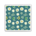 Drawing Flowers Meadow White Memory Card Reader (Square) Front