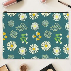 Drawing Flowers Meadow White Cosmetic Bag (xxxl)