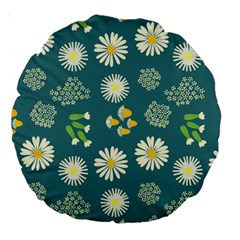 Drawing Flowers Meadow White Large 18  Premium Round Cushions by Maspions