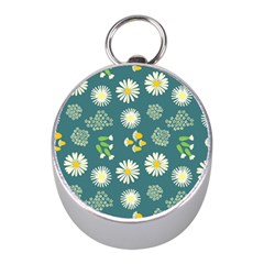 Drawing Flowers Meadow White Mini Silver Compasses by Maspions