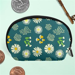 Drawing Flowers Meadow White Accessory Pouch (large) by Maspions