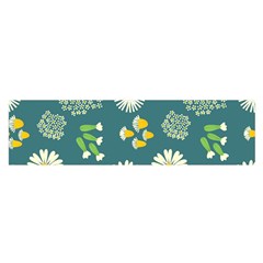 Drawing Flowers Meadow White Oblong Satin Scarf (16  X 60 )