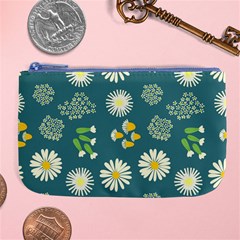 Drawing Flowers Meadow White Large Coin Purse