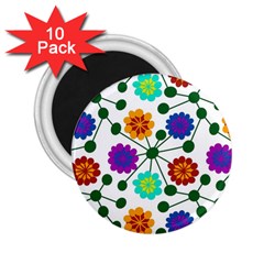 Bloom Plant Flowering Pattern 2 25  Magnets (10 Pack) 