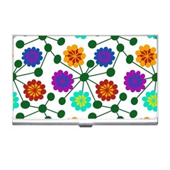 Bloom Plant Flowering Pattern Business Card Holder