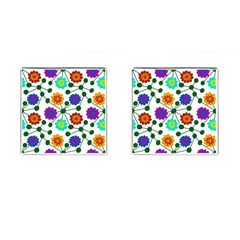 Bloom Plant Flowering Pattern Cufflinks (square)