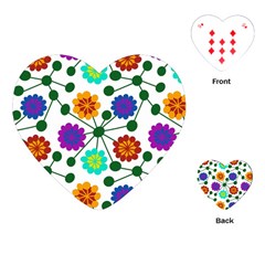 Bloom Plant Flowering Pattern Playing Cards Single Design (heart)