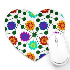 Bloom Plant Flowering Pattern Heart Mousepad