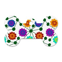 Bloom Plant Flowering Pattern Dog Tag Bone (one Side)