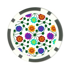 Bloom Plant Flowering Pattern Poker Chip Card Guard