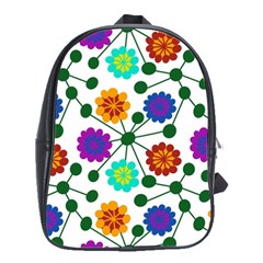 Bloom Plant Flowering Pattern School Bag (large)