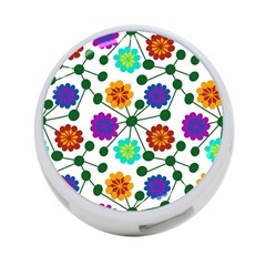 Bloom Plant Flowering Pattern 4-port Usb Hub (two Sides)