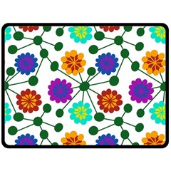 Bloom Plant Flowering Pattern Fleece Blanket (large)