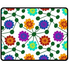 Bloom Plant Flowering Pattern Fleece Blanket (medium)