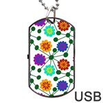 Bloom Plant Flowering Pattern Dog Tag USB Flash (Two Sides) Front