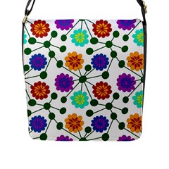 Bloom Plant Flowering Pattern Flap Closure Messenger Bag (l)