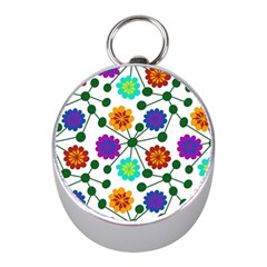 Bloom Plant Flowering Pattern Mini Silver Compasses