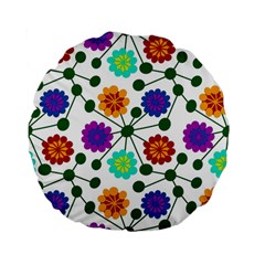 Bloom Plant Flowering Pattern Standard 15  Premium Flano Round Cushions